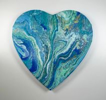 Acryl-Flüssigmalerei, Herzform