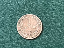 Frankreich 1 Centime 1920 Münze