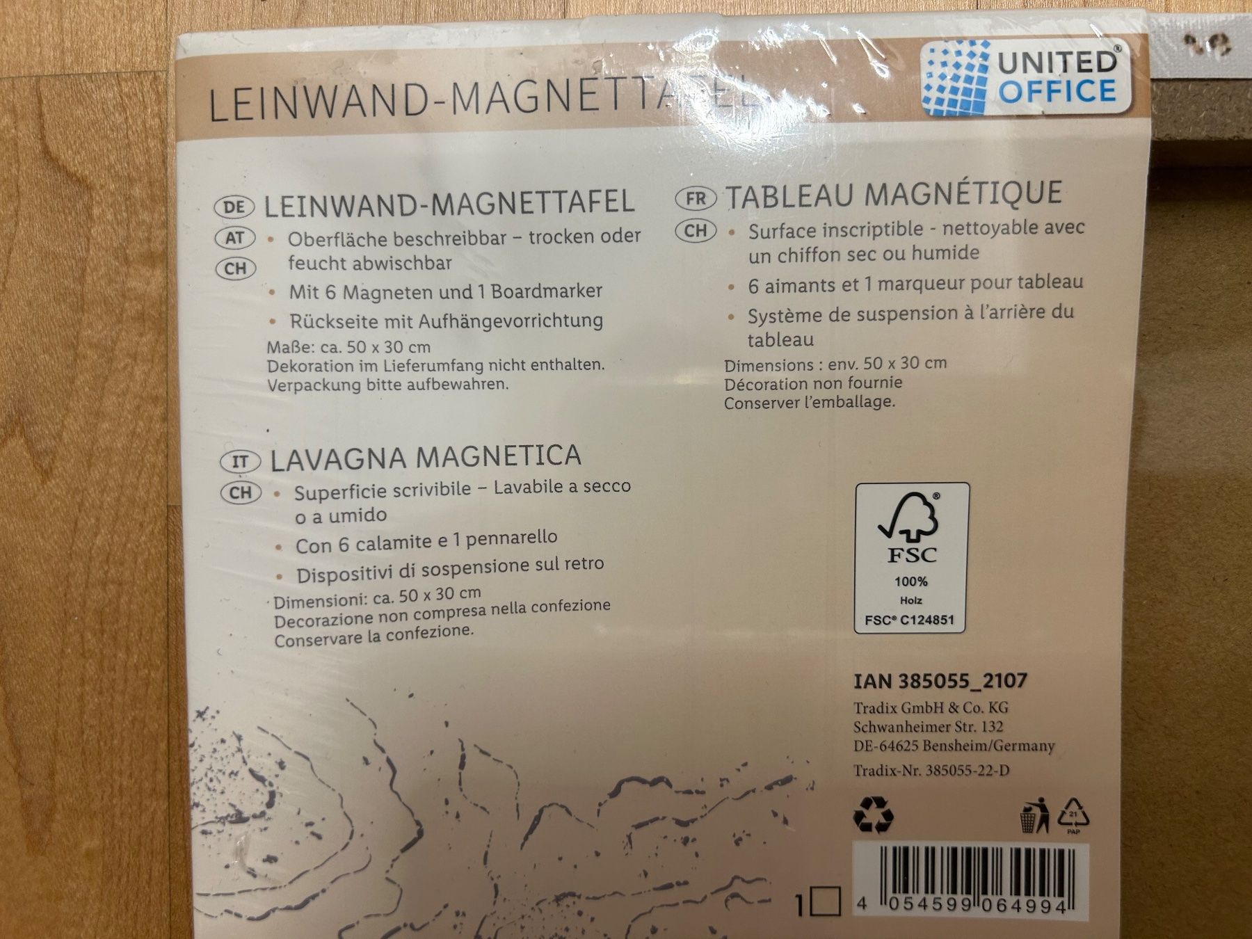 Lavagne: Leinwand-Magnettafel – Nuovo e nell'imballaggio originale da Opfikon venduto da MKT1909 2