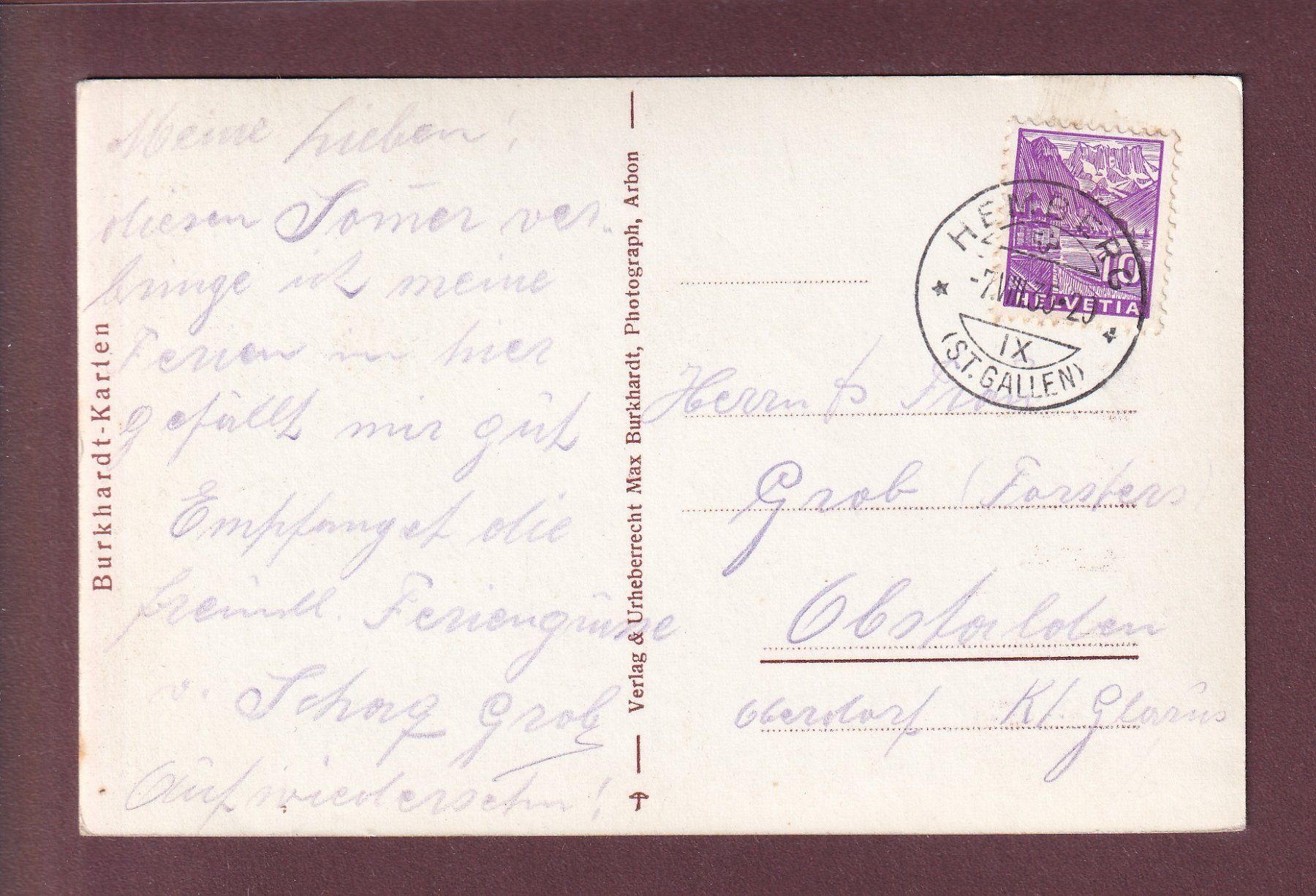 Cartoline postali: HEMBERG - Totalansicht - 1936 – Usato da Pully venduto da nicecards 1