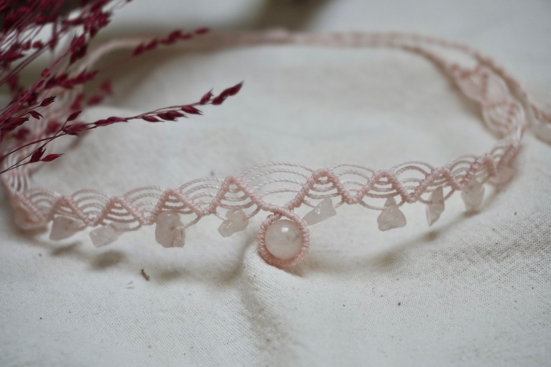 Catenine: kink - Makramee Choker-Halskette - Personalisierbar – Nuovo (secondo la descrizione) da Heerbrugg venduto da R.St27 3