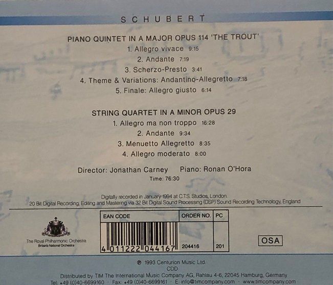 CDs: Schubert - Piano-Quintett / String-Quartett – D'occasion à Grüningen par azulamarillo 1