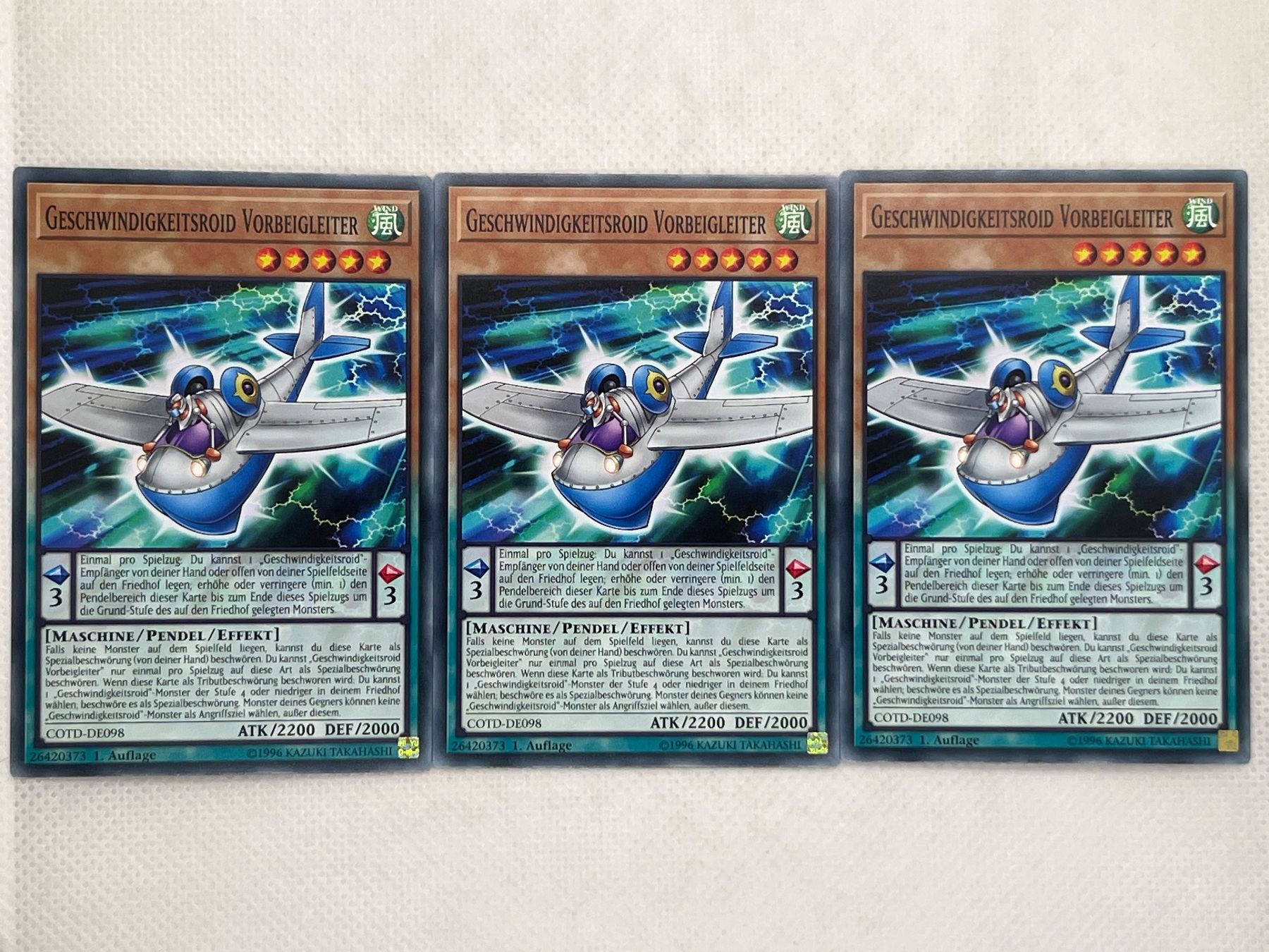Yugioh Sammelbilder & Trading cards: Yu-Gi-Oh! Geschwindigkeitsroid Vorbeigleiter COTD-DE098 Deut – Gebraucht aus Hinterkappelen von Kim1992
