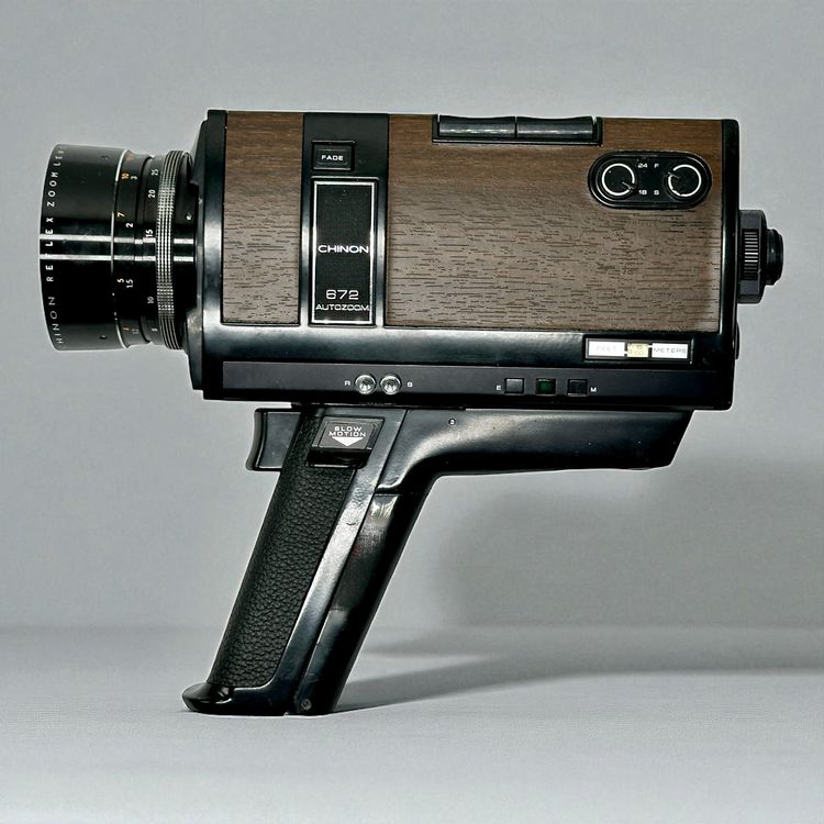 Caméra Super 8 Chinon 872 Autozoom - Vintage Noir - Bon État - Fonctionnelle