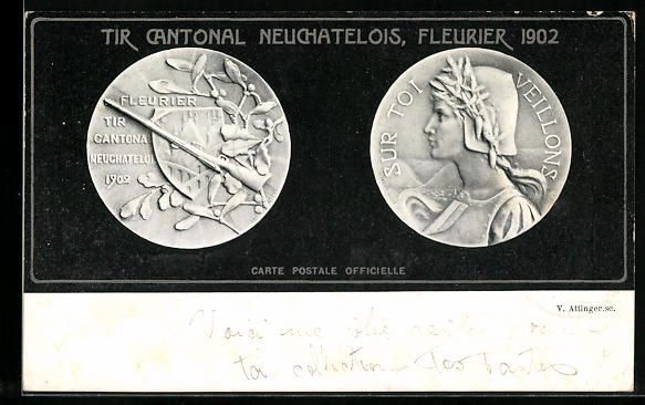 Cartoline postali: Neuchatel, Tir Cantonal Neuchatelois, Fl – Usato da Berlin venduto da bartko-reher