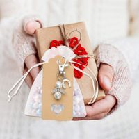 Schutzengel Anhänger+Organza Beutel+Kraftpapier Anhänger