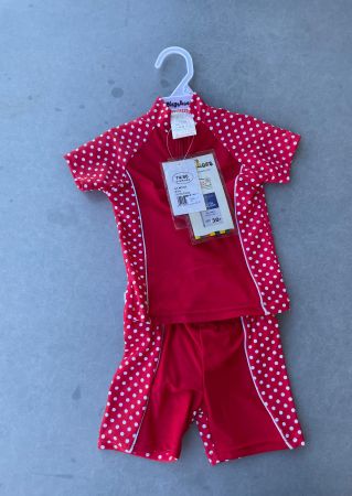 Playshoes UV-Badebekleidung Set, Gr. 74/80, Rot gepunktet!
