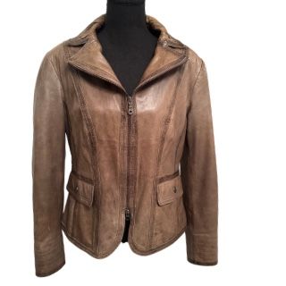 Vintage brown leather jacket L