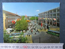 BASEL SCHW.MUSTERMESSE VORPLATZ BVB STATION TRAM BUS BELEBT