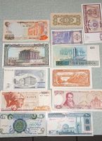 Konvolut 34 alter, ungültiger Banknoten aus diversen Ländern