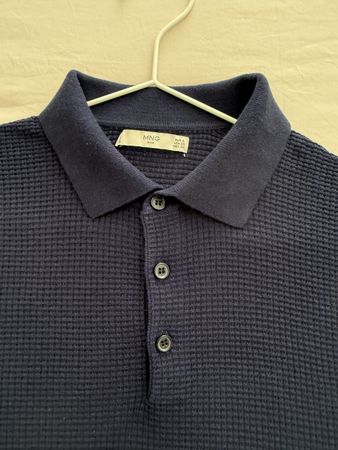 MangoPolo Shirt Gr. S Dunkelblau Waffelstrick Gr. S