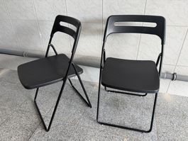 Stapelstuhl schwarz Metall Kunststoff 2 Stck