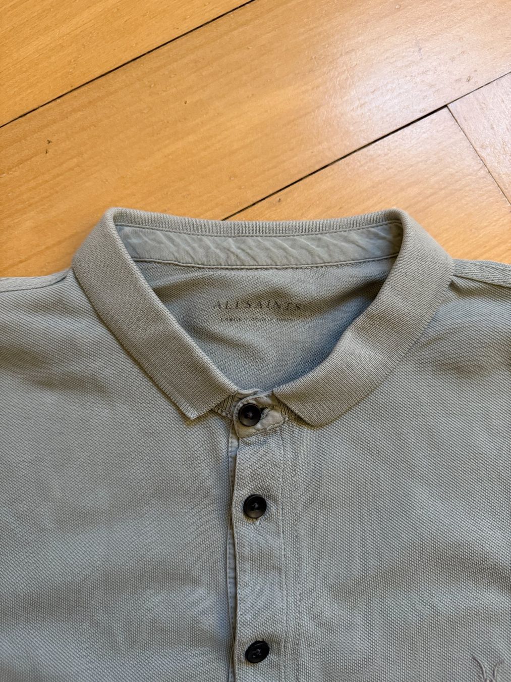 Magliette Polo: ALLSAINTS - Poloshirt petrolgrau L – Usato da Zürich venduto da Diazaio 1