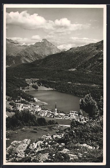 Ansichtskarten: St. Moritz-Dorf, Ortsansicht aus der Vog – Gebraucht aus Berlin von bartko-reher