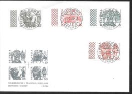 4 Werte Markenheft ET-Vollstempel Bern 1.2.1984 unten ungez.