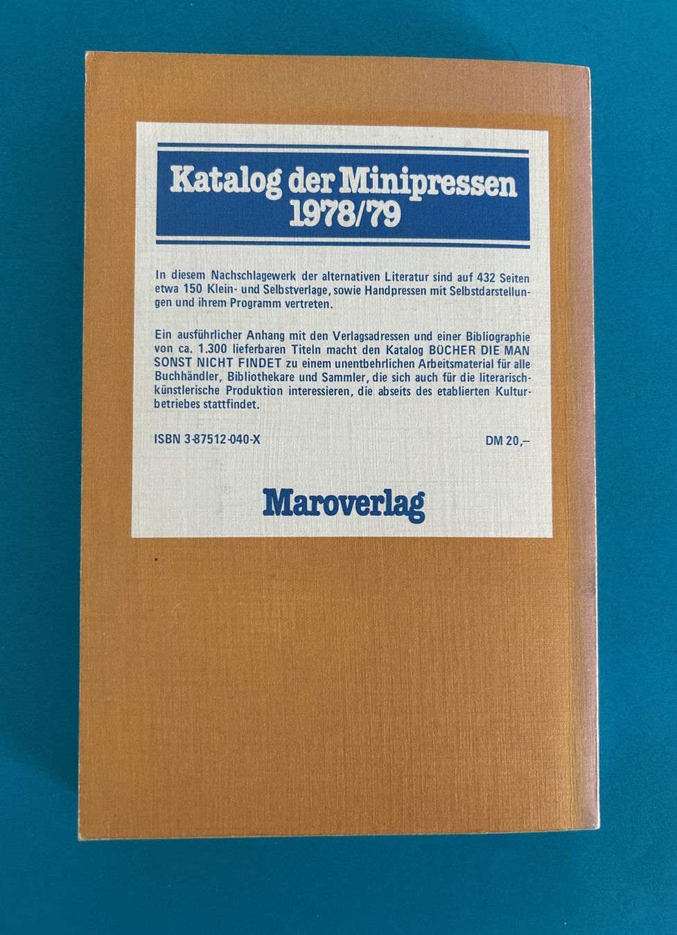 Libri: KATALOG DER MINIPRESSEN 1978/79 – Usato da Zürich venduto da Domus09 8