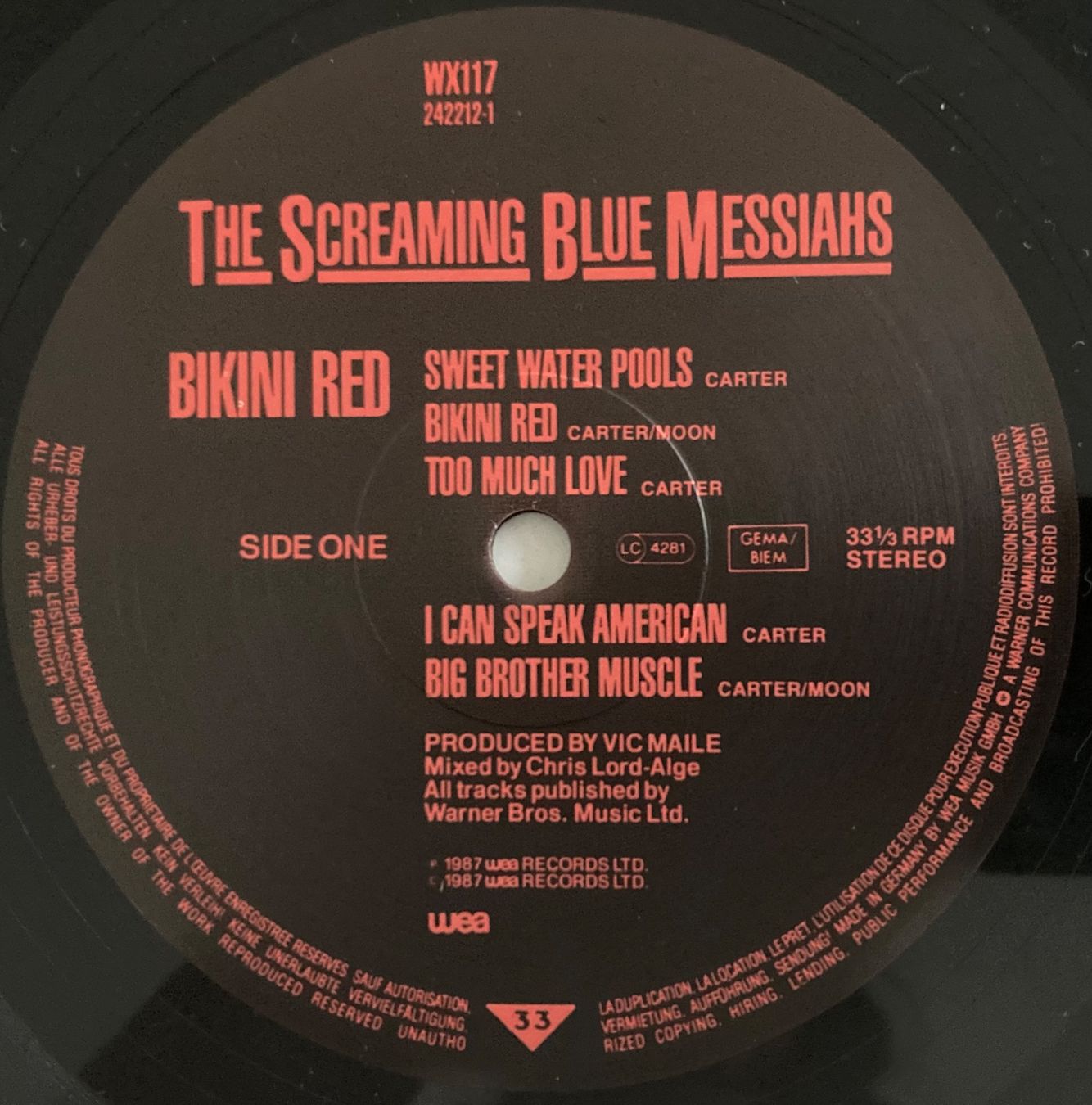 Dischi in vinile: THE SCREAMING BLUE MESSIAHS - BIKINI RED – Usato da Poliez-Pittet venduto da Newtown-Records 2
