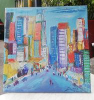 Wolkenkratzer Hochhäuser New York Stadtbild Strassenszene