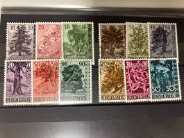 Liechtenstein 1957-60, 4 Serien Bäume + Sträucher, KP 80.--