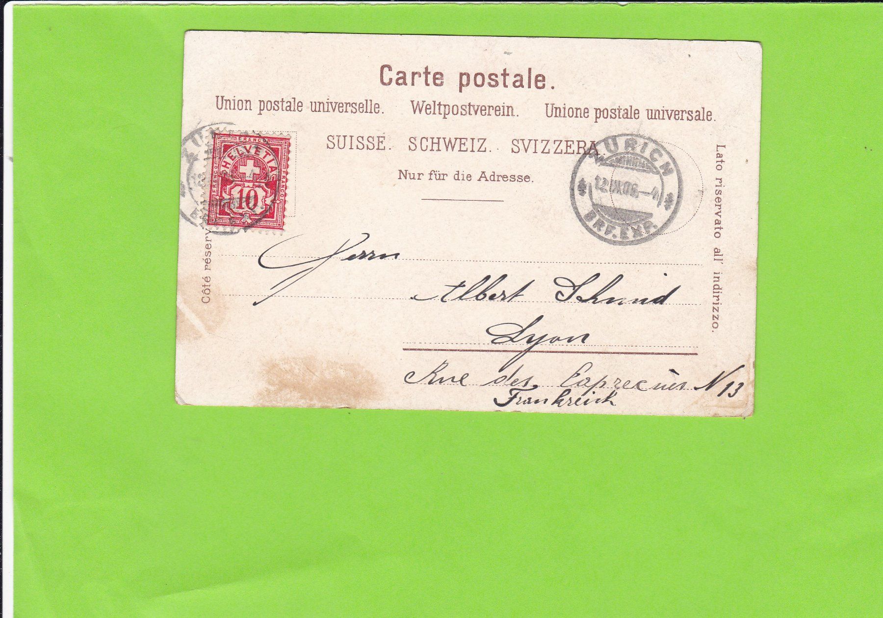 Cartoline postali: Zürich--1906 gesendet – Usato da St. Peterzell venduto da neckertal 1