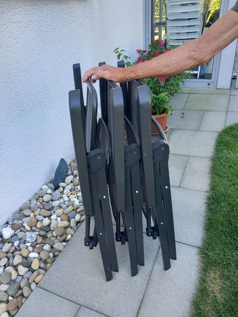 Sedie: Gartenstühle Metall anthrazit 3 Stück gebraucht – Usato da Bad Zurzach venduto da Waage15 5
