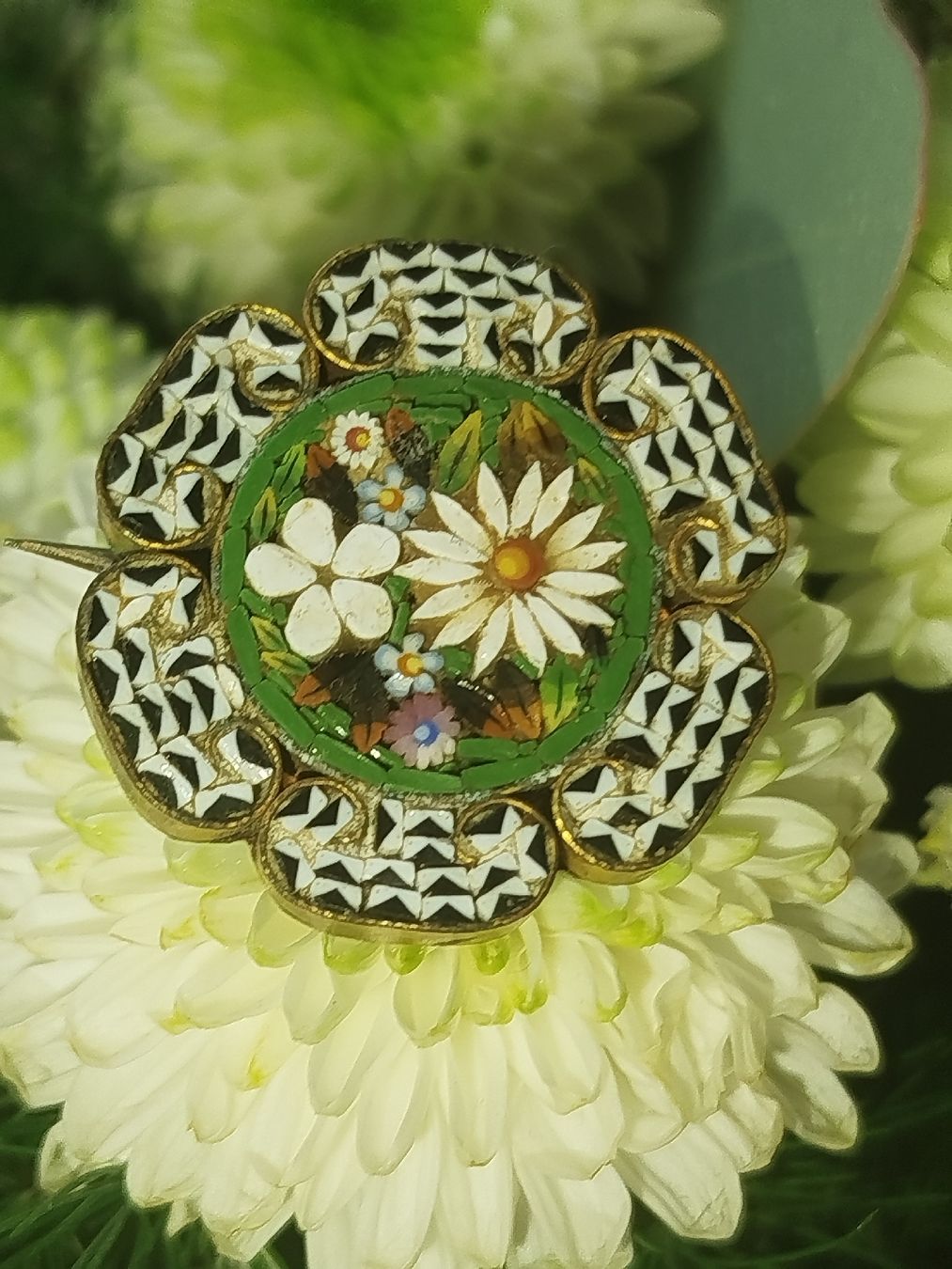 Murano Spille & Fermagli: Antike Micromosaik Brosche – Usato da Rupperswil venduto da Annet.Dann888 2