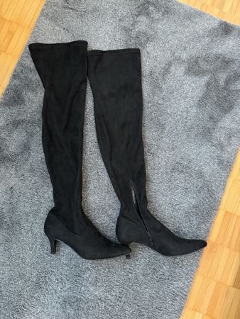 Schwarze Overknee Stiefel Grösse 41, Anna Field