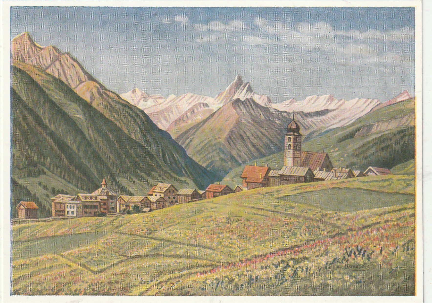 Cartoline postali: Lumbrei mit Pez Terri Gemalt – Usato da Lumbrein venduto da made02