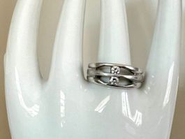 925 Silber Ring 925 mit Zirkonia - modernes Design - Gr 54