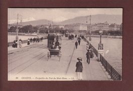 GENEVE - Pont du Mont-Blanc - Tram et Attelage