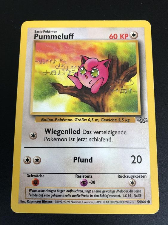 Pokémon Carte collezionabili: Pummeluff Dschungel Set 54/64 – Usato da Windisch venduto da sevenless91