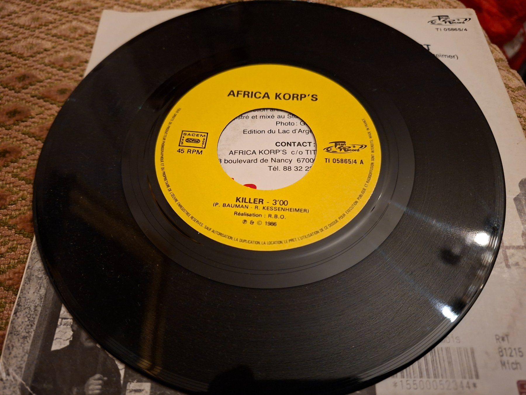 Dischi in vinile: Africa Korp's - Killer - Rare 7' Electro/Rock – Usato da Bernex venduto da Wannabehasbeen01 2