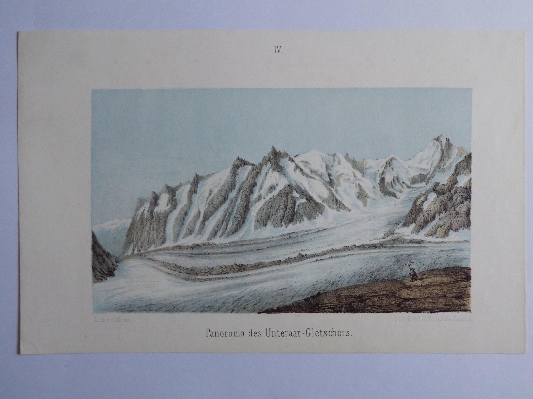 Incisioni: Unteraargletscher Panorama von Heyn – Usato da Risch venduto da Antikfee 1