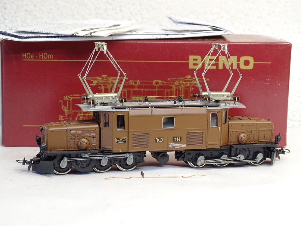 Bemo Modelleisenbahnen: Bemo 1255 124 RhB Krokodil 414 Ge6/6 Braun, H0m, OVP – Gebraucht aus Wohlen AG von Ex-Naruemon1964