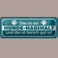 🔥 HUNDE-HAUSHALT Blechschild 💚 27x10cm OVP 🔥