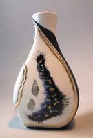 Vase blau-schwarz (Nr 1)
