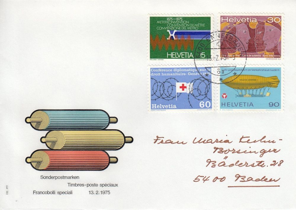 1975 Meterkonvention Jahr der Frau Völkerrecht Zeppelin 2FDC (Gebraucht ...