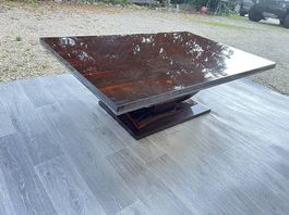 Table basse art déco ébène de Macassar 