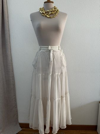 Jupe longue ORNA FARHO taille 44 beige effet froissé