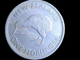 NEUSEELAND 1 FLORIN 1964