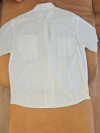 Chemise homme été, blanche à rayures, taille XXL, neuve!