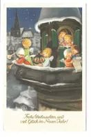 Frohe Weihnachten - Neujahr - viel Glück - Engel - 1959