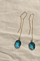 Boucles  d’oreilles plaqué or cabochon en verre