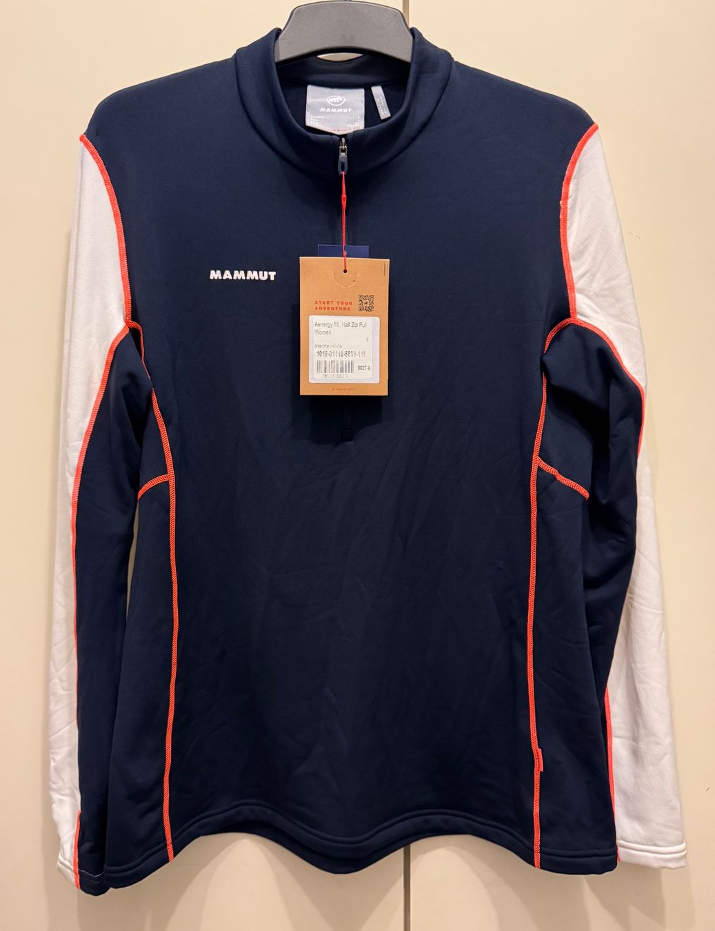 Mammut Pullover & Sweatshirts: MAMMUT Aenergy ML Half Zip Pull Women, navy/white, size L – Neu und originalverpackt aus Genève von OnSale