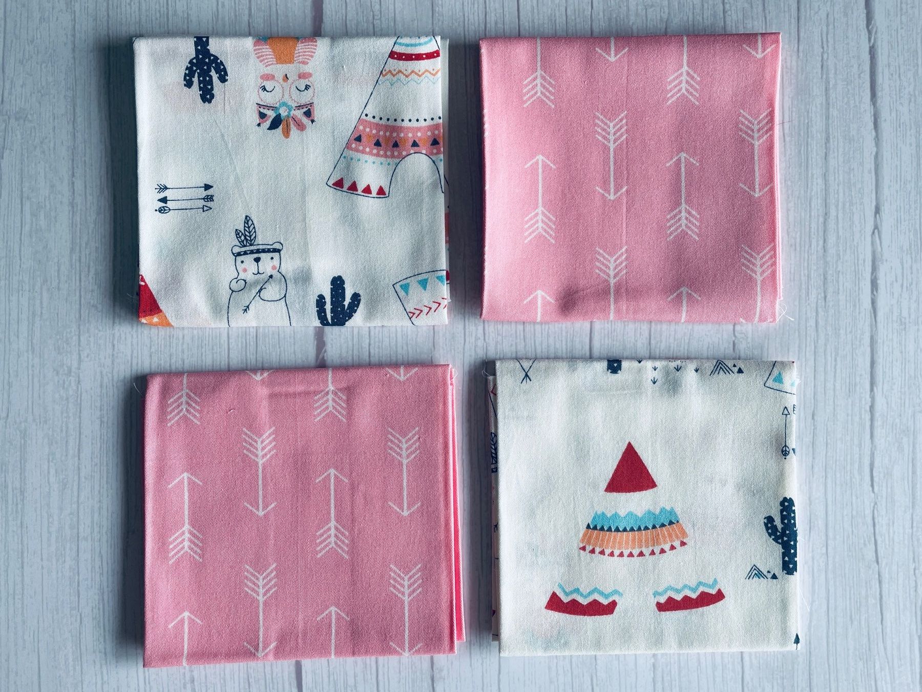 Tessuti: 4 Fat quarter/Coupons patchwork & couture - Indiens rose – Nuovo e nell'imballaggio originale da Gland venduto da san_xz5j 1