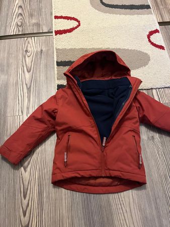 Kinder Winterjacke 98/104 rot mit Fleece Futter gebraucht
