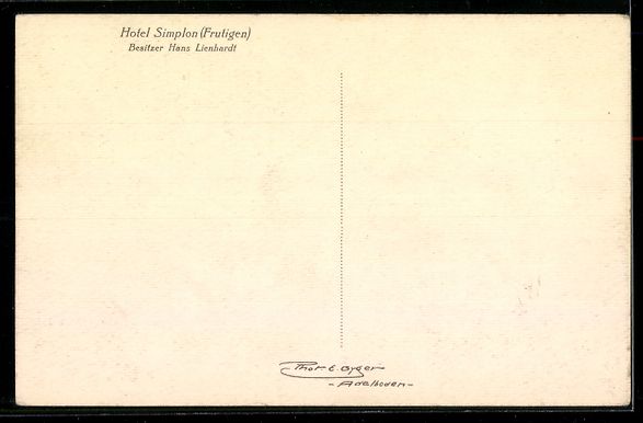 Cartes postales: AK Frutigen, Hotel Simplon – D'occasion à Berlin par bartko-reher 1