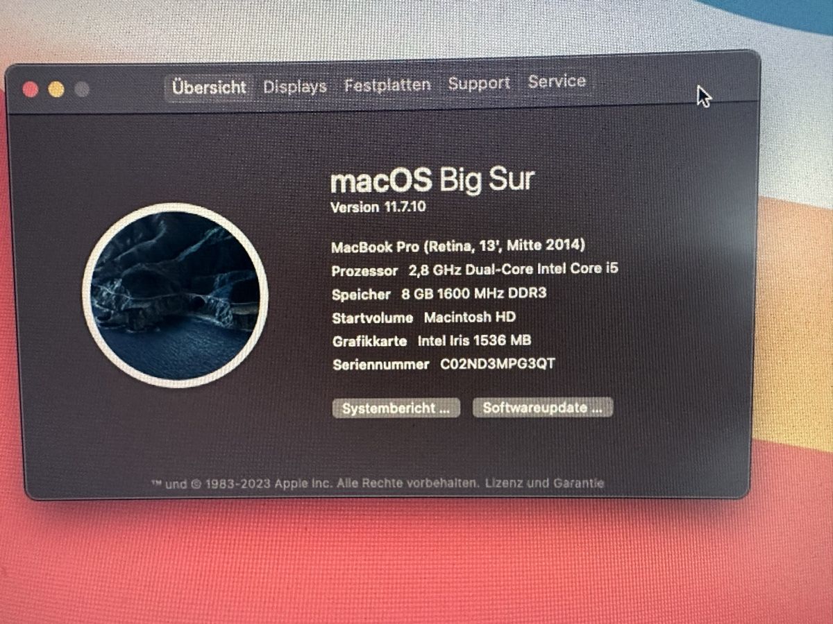 Apple Notebook: MacBook Pro 2014, i5, 8GB - defekter Bildschirm – Usato da Grafstal venduto da Alfred1988 1