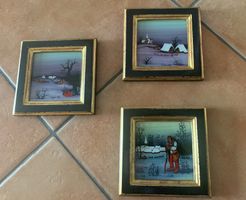 Triptyque peinture sous verre par Iva Toplić (Serbie - 1983)