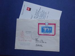 1951 W32 Block auf Brief mit Vollstempel - mit Inhalt